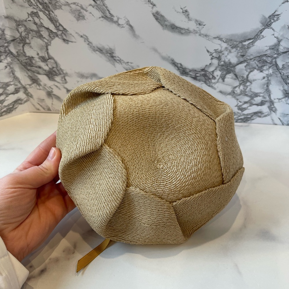 Beige Woven Hat